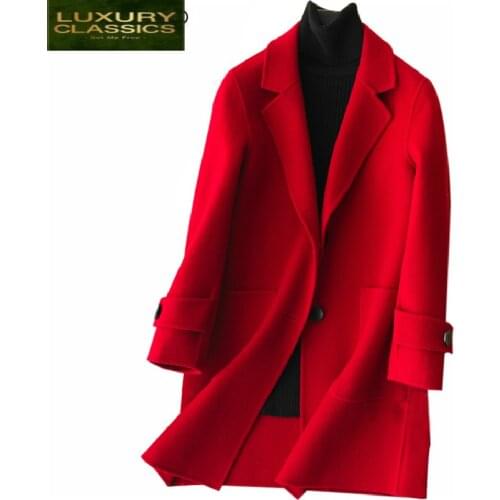 Coat Women 2021 Wool Winter Long Jacket Elegant Woolen Jackets Autumn Ladies Coats Korean Clothes Casaco Feminino LWL761