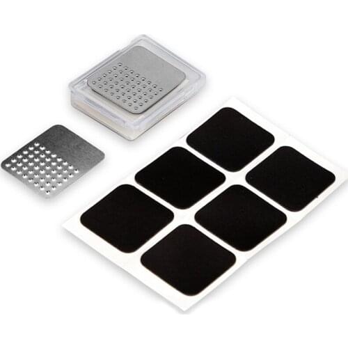 6Pcs/set Glue Free Bicycle Tire Repair Patches With Tire Repair File Square Rubber Tire Patch For Tire Puncture Repair Tools
