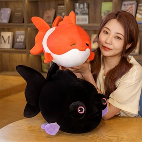 Flet de poisson rouge goldfish flounder plush stuffed animal crossing toy pillow cushion doll comfortable fabric Gift girlfriend