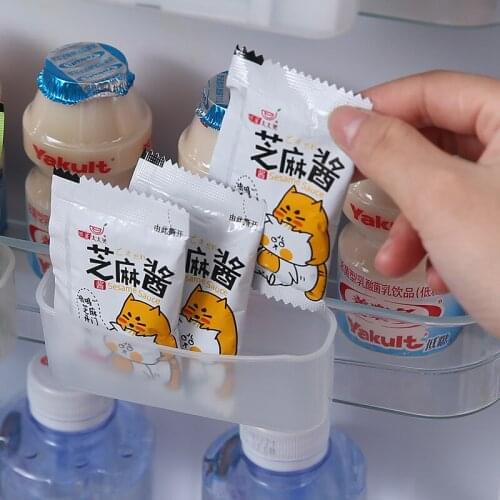 Refrigerator Vinegar Sauce Bags Hanging Rack Practical PP Storage Box For Seasoning Bag Mini Storage Organizer Kitchen Supplies