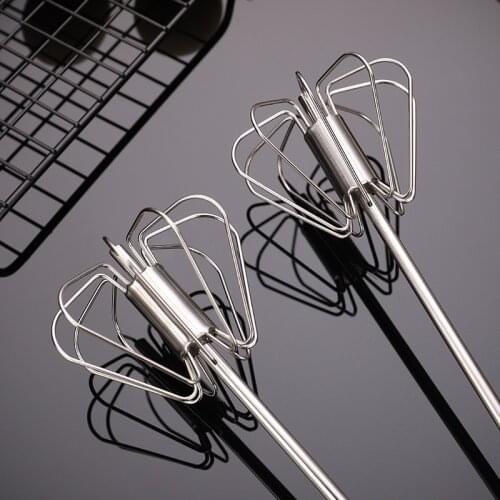 Stainless Steel Semi-automatic Egg Beater Hand Pressure Rotary Cream Blender Kitchen Household