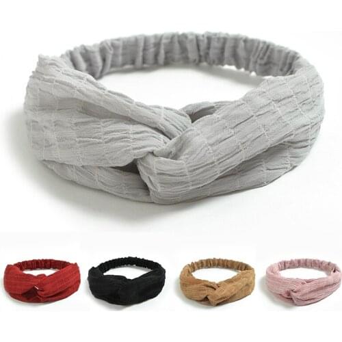 Summer Breathable Women Headband Soft Cotton Ladies Hair Band Stretch Twist Knitted Female Hairband Hair Accessories
