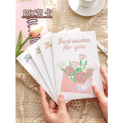 Festival Greeting Card Birthday Handmade DIY Bouquet Send Mom Surprise Gift Diamond Paste Creative Stereo Card Material bag