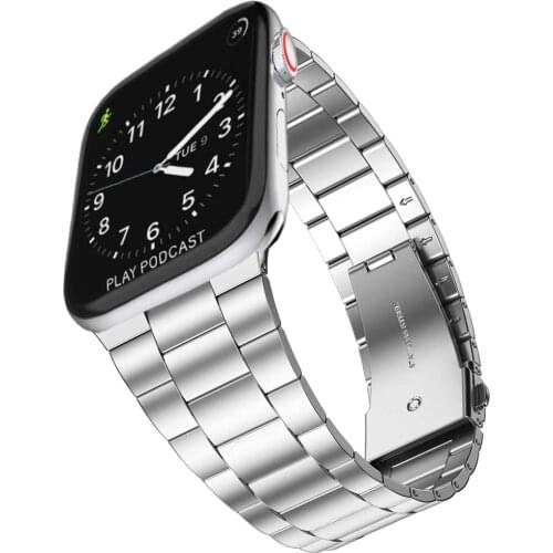 For Apple Watch Series 5 44mm Band Upgrade Business iWatch Link Bracelet for Applewatch 4 40mm Stainless Steel Replacement Strap