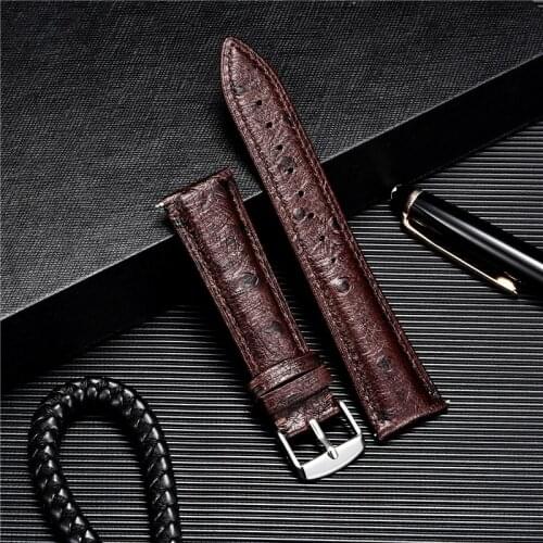 New Ostrich Pattern Watchbands First Layer Leather Cowhide Strap 18mm 20mm 22mm Watch Band Quick Release Watch Straps