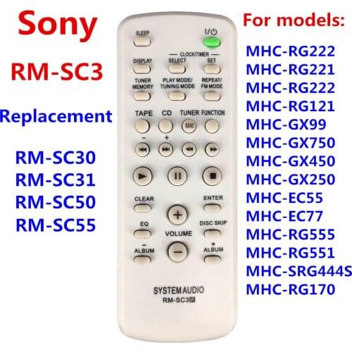 RM-SC3 NEW remote for RM-SC30 RM-SC31RM-SC50 RM-SC55 For SONY CD HIFI System Audio MHC-RG222 MHC-RG221 MHC-RG222 MHC-RG121