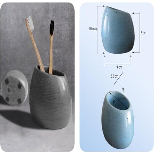 Luxury Concrete Bathroom Accessory Bathroom Toothbrush Holder Simple Travel Portable Storage Washing Cup Modern 1PC Container