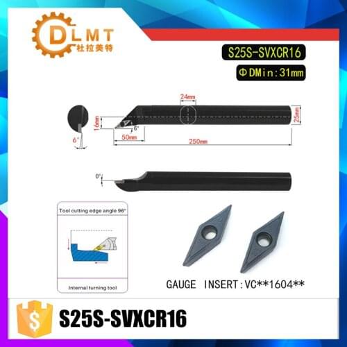 S25S-SVXCR16 96 Degrees Internal Turning Tool Holder For VCMT160404 VCMT160408 Insert Internal Boring Bar Lathe Machine