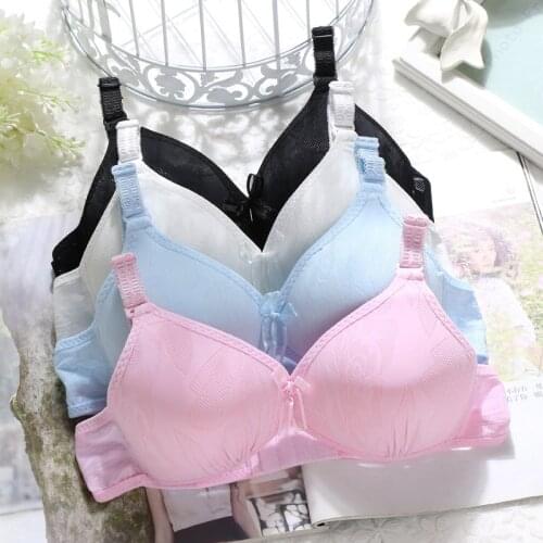 Detachable Ribbon Bow Knot Teenage Girl Underwear Puberty Student Bra Wire Free Bras Kids Underwear Young Girls Training Bra