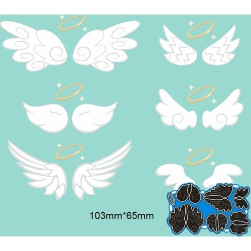 103*65mm 6pcs Angel wings new Metal Cutting Dies for decoration card DIY Scrapbooking stencil Paper Album template Dies