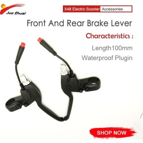 JS Electric Scooter Brake Level Handle Bar Replacement set All-aluminum Brakes 112PDD wire length 100mm waterproof insert 2 core
