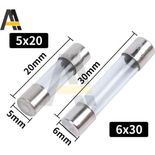 10pc/lot One Sell 5*20mm 6*30mm Fast Blow Tube Fuses mm 250V 1 2 3 4 5 7 8 10A AMP Fuse Ceramic fuse Fast Blow Glass Tube Fuses