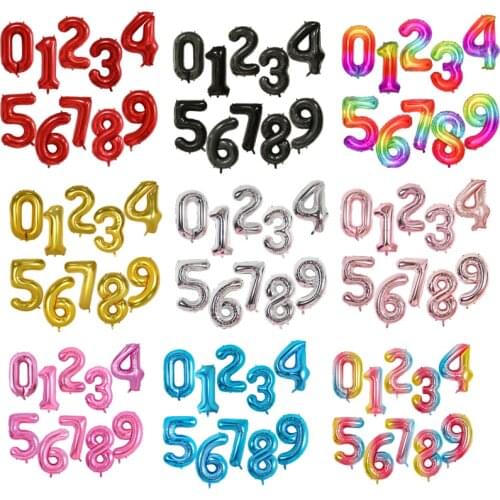40 inch number balloon 1 2 3 4 5 Number Digit Helium foil Ballons Baby Shower 1st Birthday Party Wedding Decor Balls Supplies