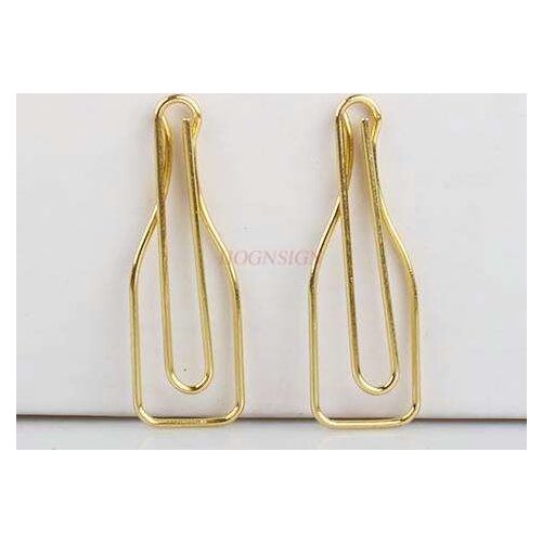 10pcs Golden Cocktail Paperclip Cute Paperclip Storage Plastic Pin Paperclip