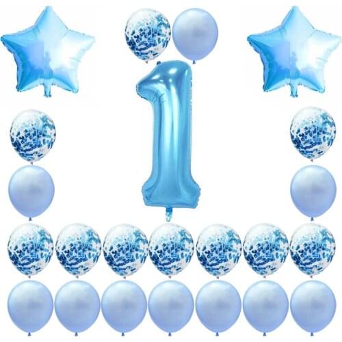 23pcs/set Baby Shower Decor Confetti Balloon Gender Reveal Party Happy Birthday Pink Blue Balloons