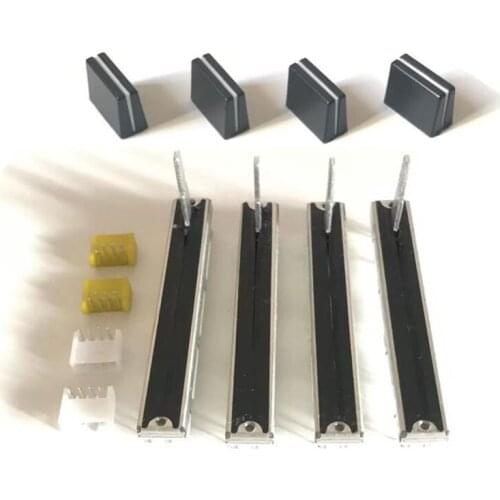 4 SWITCH socket +4 PCS FADER FOR DJM800 CH1 CH2 CH3 CH4 FADER FOR PIONEER DJM 800 DWX2537 2538 2539 2540 without PCB