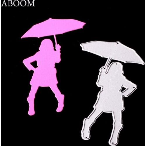 ABOOM Umbrella Lady Metal Cutting Dies For DIY Scrapbooking Die Stencils Embossing Card Making Photo Album Decoration Die Cut