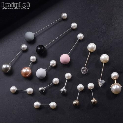 3Pcs/6Pcs Fashion Brooches for Women Simulation Pearl Crystal Brooch Pin Sweater Shawl Coat Shirt Pins Badge Jewelry Accessories