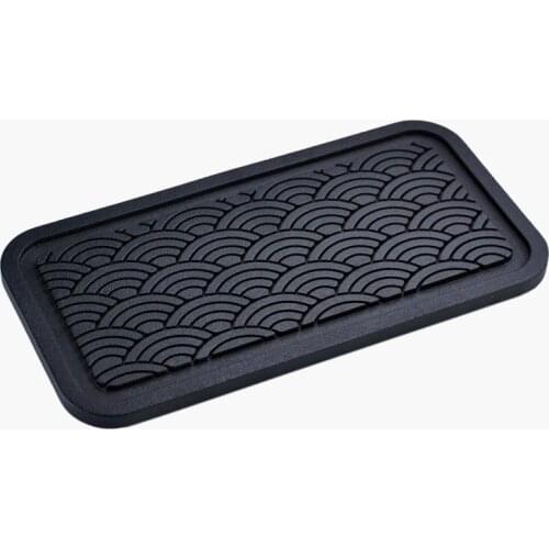 Japanese-Style Black Pottery Bamboo Tea Tray Household Kung Fu Tea Set Tea Tray Small Number Water Storage Tea Pitcher Pot Tray