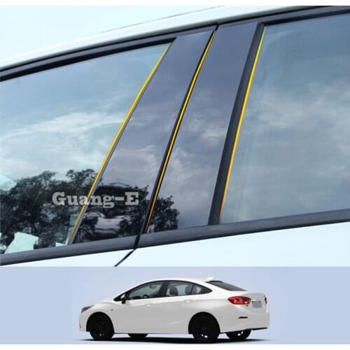 For Chevrolet Cruze Sedan 2017-2021 Car PC Material Pillar Post Cover Door Trim Window Piano Black Molding Sticker Plate