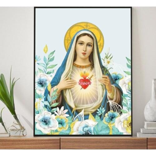 Mary Our Lady Art Print Catholic Vintage Poster Wall Art Canvas Painting Religious Gift Church Home Decor Mothers Day Gifts