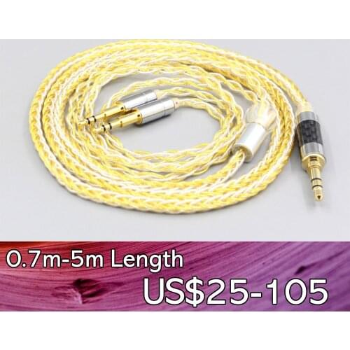 LN007322 8 Core Silver Gold Plated Earphone Cable For Sol republic Master Tracks HD V8 V10 V12 X3 Headphone
