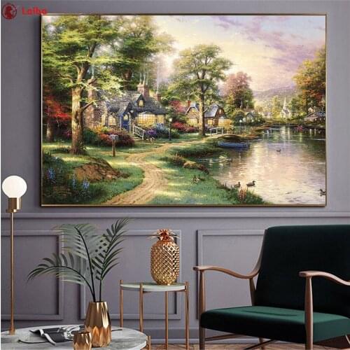Pictures 5d diamond painting Abstract art, rural natural scenery full novelty 2020 mosaic art diamond embroidery icons new hot