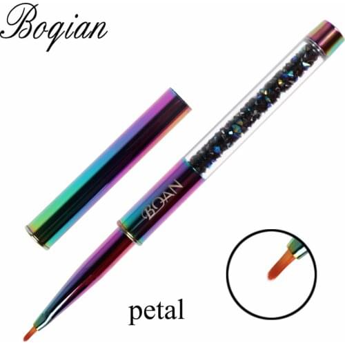 BQAN Rainbow Petal Nail Brush Pearl Acrylic Nail Art Liner Brush French Lines Stripes Grid Flower Painting Drawing Pen