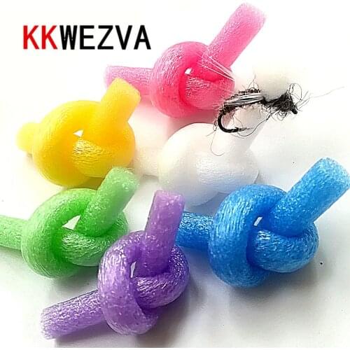 KKWEZVA 12PCS Color Fly Tying Foam Cylinder 6 mm Fly Body Production Material Artificial Cylindrical Floating Lure Parachute