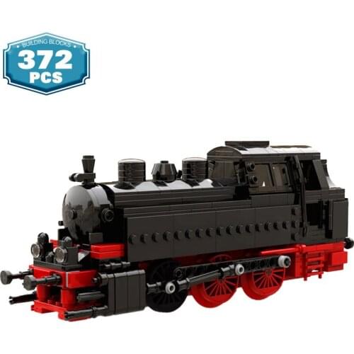 MOC Technical Classic Steam Locomotive BR-80 Building Block Train Track German Cargo Locomotive City Railway Bricks Kids Toy