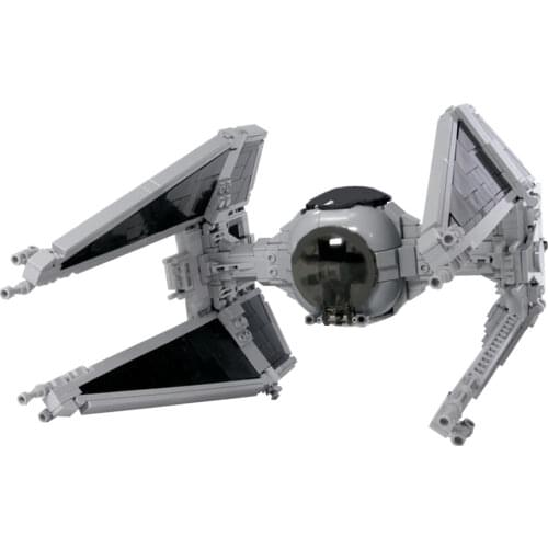 MOC Space Series Tie Interceptor Building Block Model White Fighter Wing Bomber Bricks for DIY Educational Splicing ChildrenToys