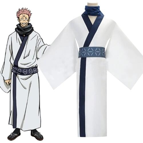 Anime Jujutsu Kaisen Cosplay Costume Ryomen Sukuna Costume White Kimono Cloaks Set