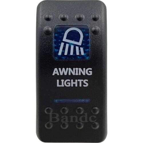 Cover Cap Only！Car Boat RV AWNING LIGHTS Rocker Switch Cover Cap Blue Window Labeled Control Cap Accessories
