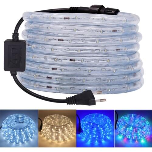 1-100M AC220V LED Strip Round 2-wire Neon Tape 36Leds/m Flexible Outdoor Waterproof Led Light Strip With EU Power Plug