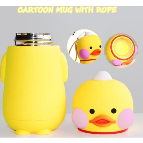 Cute Cartoon Water Bottle Portable Stainless Steel Water Cup Heat-Resistant Vacuum Flask for Home Camping Traveling M56