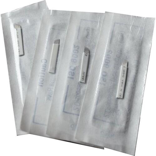 50pieces per lot 12 pin Sterilized Stainless Steel 3D Embroidery Eyebrow Permanent Makeup Needles Blade