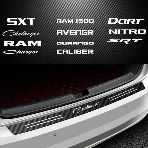 1PCS Car Rear Bumper Trunk Guard Stickers For Dodge SXT Challenger Charger RAM 1500 Avenger Durango Caliber Dart Accessories