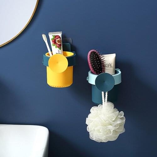 Toothbrush Wall-Mounted Holder Hooks Organizer Rack for Bathroom Kitchen Self-adhesive Drainable Toothpaste Storage Rack 1PC