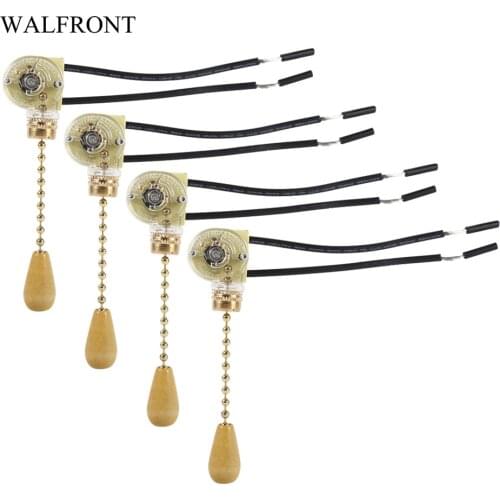 4pcs/Lot Wall Light Pull Switch Home Ceiling Fan Lamp Universal Pull Chain Cord Switch Set Replacement Tools 125/250V