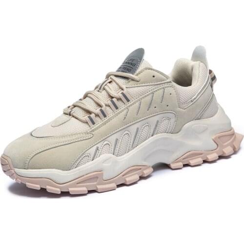 New Mens Running Shoes Mesh Comfortable Chunky Sneakers Outdoor Sport Tennis Man Gry Shoes Thick Sole Strong Training Trending