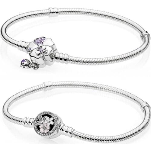 Baofu New 925 Sterling Silver Bracelet Fairy Bracelet Flower Series Small Ladybug Suitable For Women DIY Fashion Jewelry