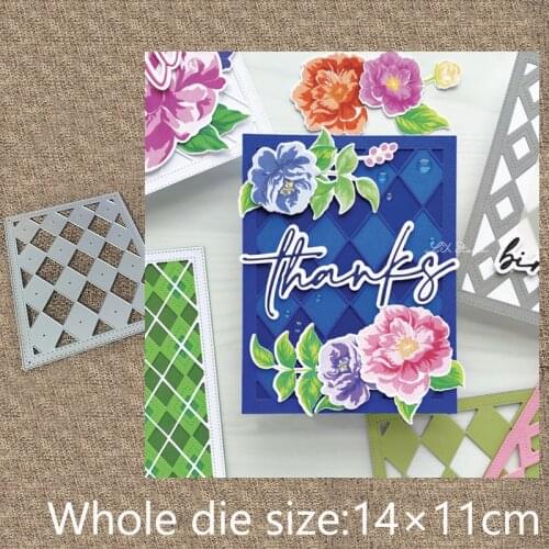 New Design Craft Metal stencil mold Cutting Dies Diamond Plaid decoration scrapbook die cuts Album Paper Card Craft Embossing