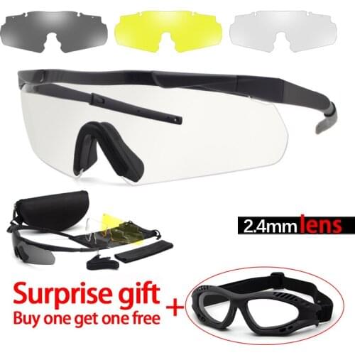 Aegis Military bulletproof glasses outdoor tactical goggles shooting cs riding sunglasses thickness 2.4mm three groups of lens