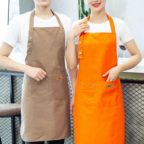 Solid Color Cooking Kitchen Apron For Woman Man Chef Waiter Cafe Shop BBQ Hairdresser Waterproof Aprons Bibs Kitchen Accessory