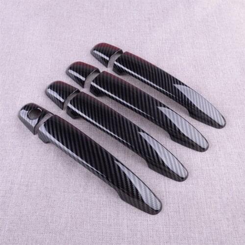 CITALL 8Pcs Exterior Door Handle Cover Trim Fit for Toyota Avalon Camry Highlander 4Runner Lexus GS300 GX470 Carbon Fiber Style