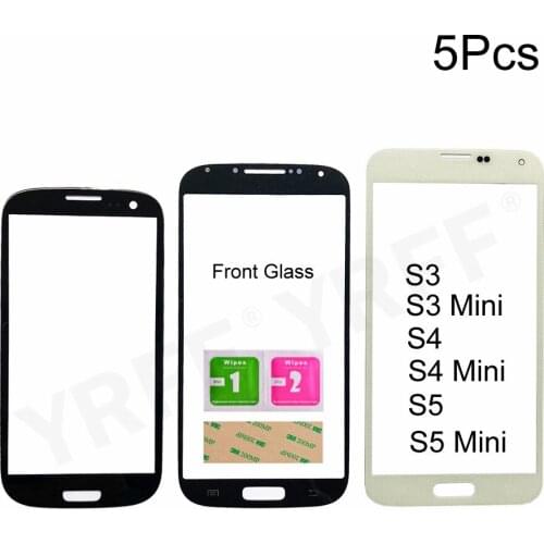 For Samsung Galaxy S5 mini S4 S3 Mini Front Panel Glass (No touch Screen) Outer Glass Cover Assembly Parts