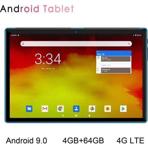 10.1 Inch Tablet Pc Android Pc 4GB+64GB Android 9.0 Tablets 3G/4G Phone Call Octa Core Bluetooth Wi-Fi Mobile Sim Card Pc
