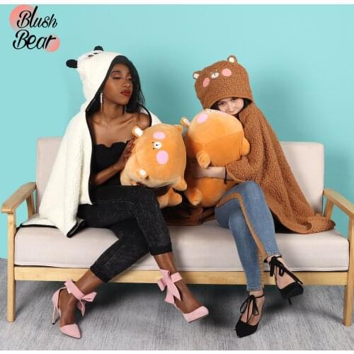 Blushbear Brown Bear Stuffed Toy Plush Cuddle Hug Animal Pillow Squish Cushion