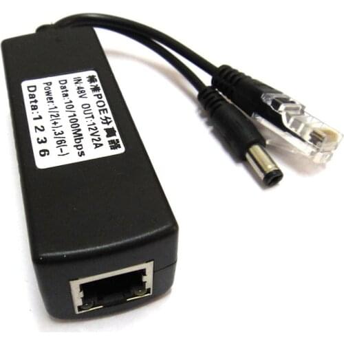 POE Splitter IEEE 802.3AT Standard 12V 2A DC Output DC48V Input for CCTV IP camera Video Security System