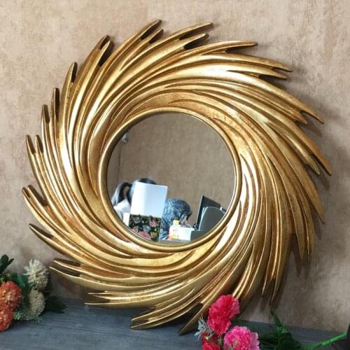 European American Style Frame Makeup Comb Mirror Wall Hanging Decorative Mirror Nordic Wall Creative Wash Mirror